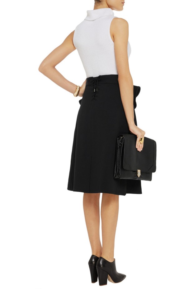 McQ Alexander McQueen Ruffled twill wrap skirt back FFF