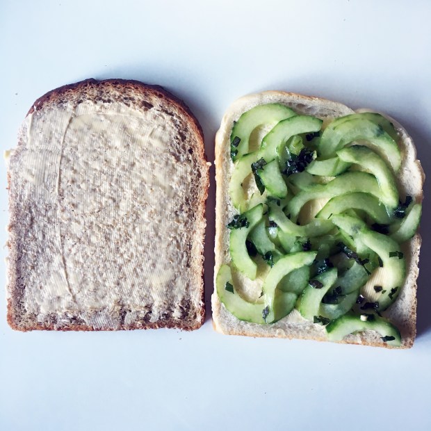 Cucumber and mint inside